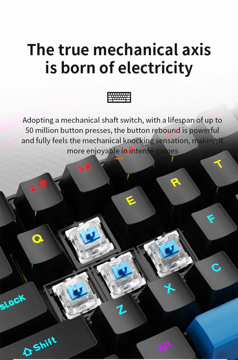 Teclado mecânico com fio K68 10